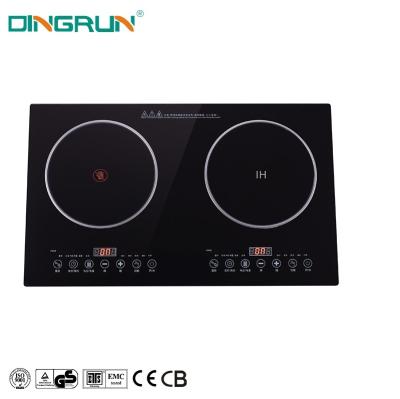 China Hotel Made In China Touch Control Induction Stove 3500W Black Double Furance 2 Heads Induction Cooker for sale