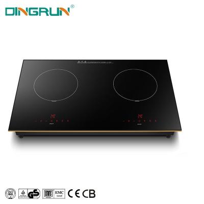 China Household Safety Brass Lock Induction Cooktop 2 Burner Infared Cooker 2200W Hard Control Induction Cooker for sale