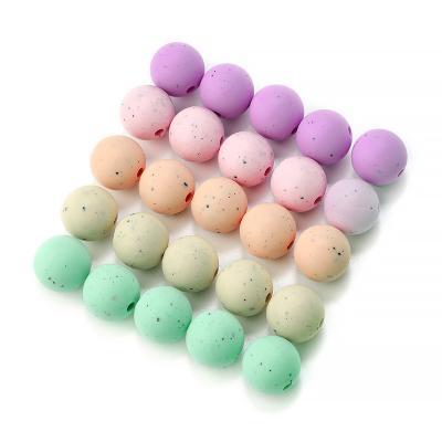 China Toy High Quality 9mm 12mm 15mm Soft Round 19mm Teether Beads Baby Chewable DIY Beads Pacifier Chain Silicone Beads BPA Free for sale