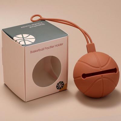 China Bpa Free Bpa Silicone OEM Bpa Style Basketball Pacifier Holder Crate Free Gift Feeding Soother Container Packing Bag for sale