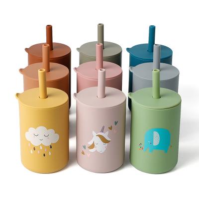 China Factory BPA Free Silicone Straw Cup Food Grade Baby Silicone Bpa Free Chinese Sippy Cup Safe Cups With Straw for sale