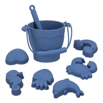 China Innovative Custom Soft Toy Bpa Free Kids Beach Toys Silicone Tool Kit Kids Baby Beach and Sand Toy Bucket Set for sale