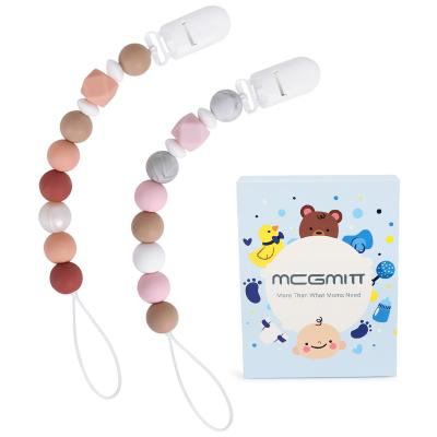 China Wholesale Free Pacifier Clip BPA Clip Teether Baby Plug Smooth Pacifier Clip BPA Free Food Grade Silicone Pacifier Chain for sale