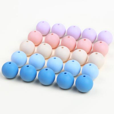 China 100%food grade silicone Teether 15mm 19mm food grade silicone teething beads for jewelry baby teething bracelet bulk beads BPA free for sale