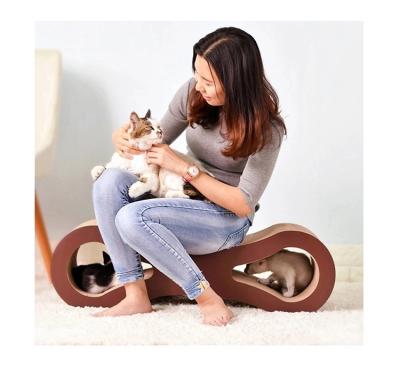 China Eco-friendly 2022 Sustainable Hot Selling Amazon Brown Paper Cat Scratcher Cardboard Cat Scratch Board for sale