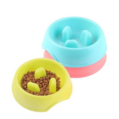 China Durable Dog Slow Plastic Hard Plastic Slow Feeder Pet Cat Feeder Pet Drinking Bowl Dog Food Bowl Anti Slip Engulf Feeder for sale