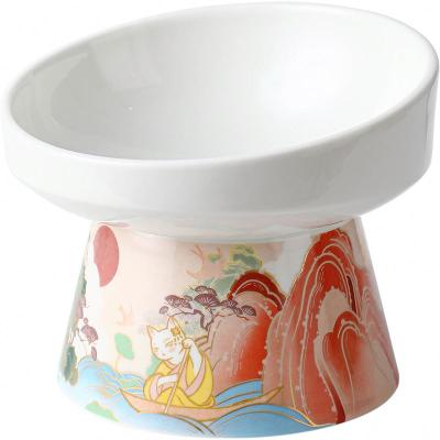 China Stocked Luxury Classic Ceramic Cat Pet Bowl for sale