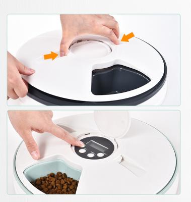 China Automatic Pet Star 6 Meal Trays Timing Automatic Dog Food Dispenser Pet Smart Feeder for sale