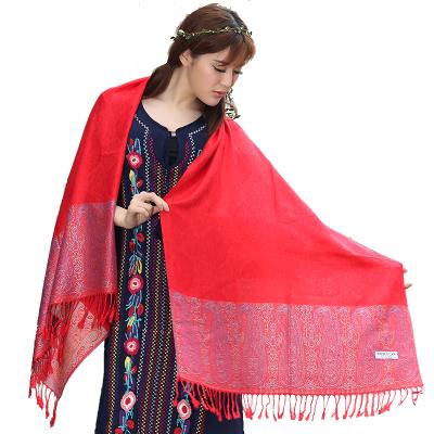 China Factory Supply Soft Smooth Feeling Direct Willow Cashew Women Scarf Cotton Travel Shawls for sale