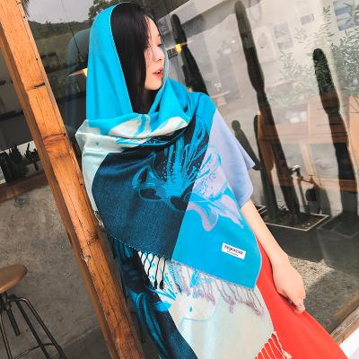 China Squishy The Most Popular Cotton Scarf Acrylic Tulle Scarf Shawl Of Jacquard Scarf for sale