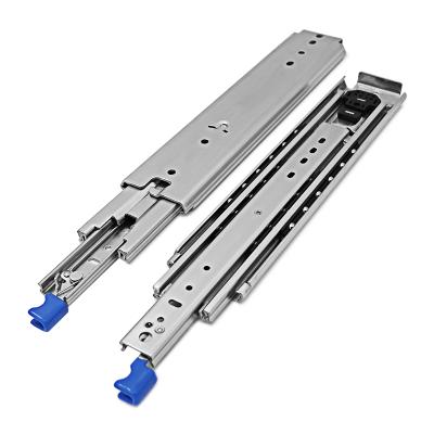 China Full Extension Company Ball Bearing Slide 3 Fold Telescopic Rail With Locking Function zu verkaufen