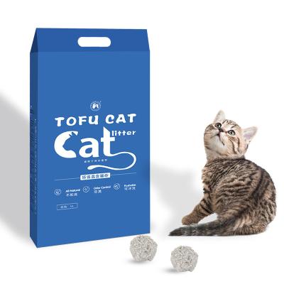 China Bean Factory Stocked Bentonite Fiber Variety Non-Toxic Tofu Cat Litter Premium Cat Litter for sale