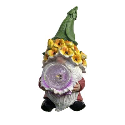 China Hot Selling Gnome Flower Garden Solar Garden Lights Solar Powered Outdoor Waterproof Wholesale Solar Statue Light Garden Solar Lighting for sale