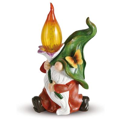 China Outdoor Waterproof Gnomes Resin Resin Crafts Residential Garden Bestselling LED Solar Light Decoration for Patio Lawn Porch Ornament for sale