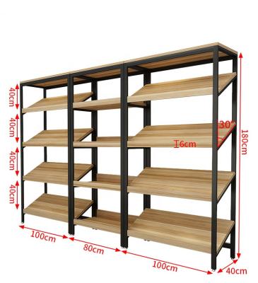 China Corrosion Protection Wooden Fruit Cake Iron Promotion View Fruit Cake POP Shelf Display for sale