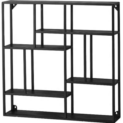 China Customized nordal black modern home decoration rack iron display rack storage large display for small items for sale