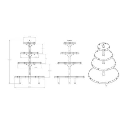 China Round Corrosion Protection Muliti Layers Display Rack Snack Display Bread In Store Display Stands for sale