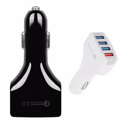 China Wholesale 4 Ports Mobile Phone USB Car Charger Adapter QC 3.0 For Apple For Samsung For Huawei Fast Car Charger for sale