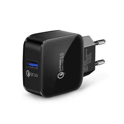 China All US Single Plug Eu Charger Mobile Phone USB Qualcomm QC3.0 Adaptive Fast Charging Wall Charger for sale