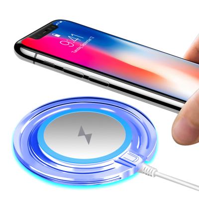 China Promotional Mobile Phone Q3 5W Fast Wireless Charger With Led Light For Phone for sale