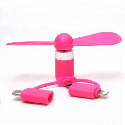 China Add Inner Protective Board to Avoid Burning Cell Phone Wholesale 3 in 1 Portable Mini Fan Cell Phone Electric Fan USB Fan for iPhone Android USB C Port for sale