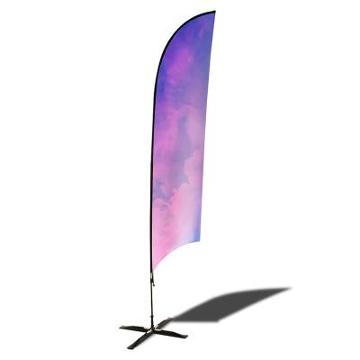 China Advertising Beach Swooper Full Fiberglass Feather Flagpoles Kit Custom Feather Flags Banner Stands for sale