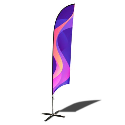 China High Quality Advertising Teardrop Advertising Custom Polyester Fabric Beach Flag Flying Banner Feather Flag Pole for sale