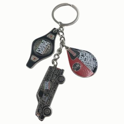 China Small Factory Souvenir Magnifier Boxing Key Chain Tournament Car Key Chain Accessories for sale