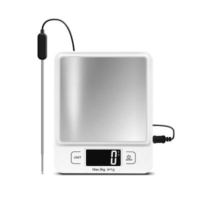 China With New Themometer Kitchen Weight LCD Display Digital Kitchen Scale For Temperature Measurement for sale