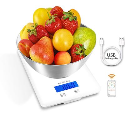 China USB Rechargeable Manual Electronic Cordless Perfect Measuring Weight Bake Pro Smart Kitchen Scale for sale