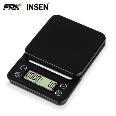 China Gold Supplier Food Weight Machine Black 3kg New Timer Scale Coffee Touch for sale