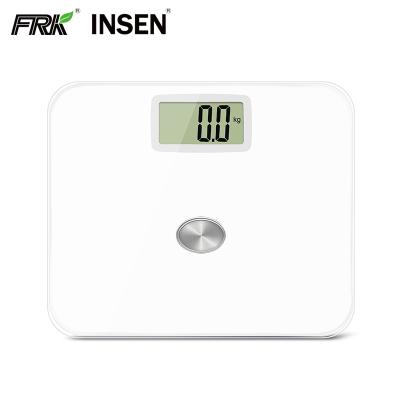 China Weight Free Battery 250Kg 550Lb 8Mm Tempered Glass Bathroom Body Measurement White Scale for sale