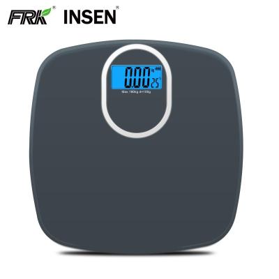 China Low Battery / Over Load Indication Black 180Kg 400Lb 28St Max Weight Plastic Household Weight Body Scale for sale