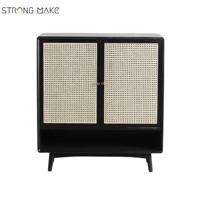 China Rattan Home Storage Cabinet Factory Hotel Living Room Solid Wood Storage Cabinet With Living Room Furniture for sale