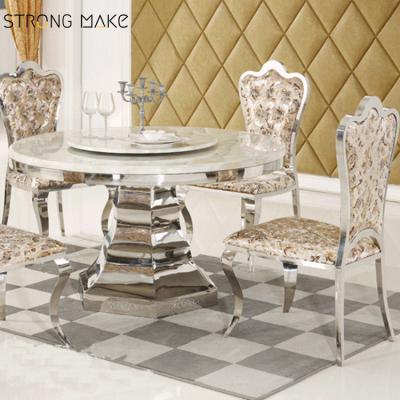 China Hotel Furniture Modern Wedding Stainless Steel Frame Upholstered Seat And Back King Chair for sale