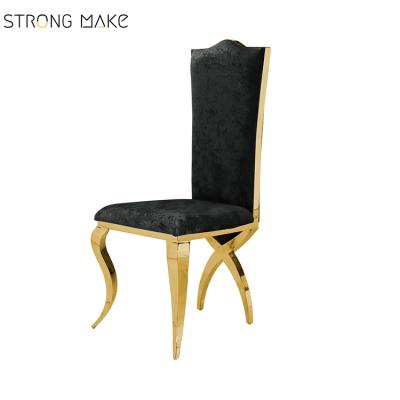 China Middle East Modern Style Furniture Hotel Aluminum Frame Upholstered Wedding Chair King Bridegroom Dining Chair for sale