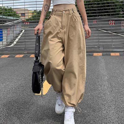 China QUICK DRY custom made pants women plus size drawstring cargo pants adjustable waist solid pants for sale