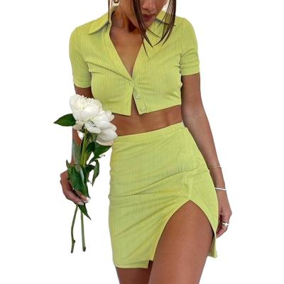 China QUICK DRY African Short Skirt Sets For Women 2022 Elegant Skirt Women Dress 2018 Women'S T-shirts Crop Top Suit for sale