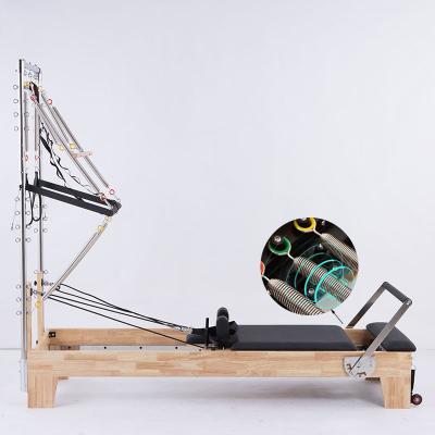 China Durable Classic Folding Wooden Fitness Style Pilates Reformer Springs Machine Bed Sale for sale