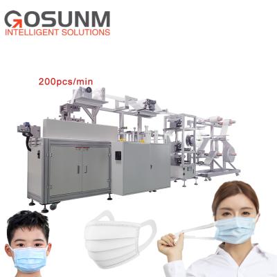 China energy & 200pcs/min Pulling Adult Children 2 In 1 Eraband Servo Elastic Face Mask Machine With Soft Earloop for sale