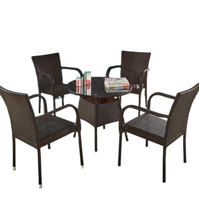 China Modern Outdoor Rattan Wicker Chairs Furniture Dinner Sets Garden Chairs Cane Chair And Table for sale