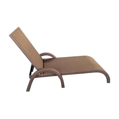 China Outdoor Rattan Furniture Garden Rattan Lounge Furniture Teak Chaise Lounge Sun Sofas Wooden Leisure for sale