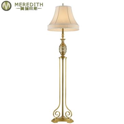 China Fancy Modern Brass Fabric Floor Lamp Meredith Modern American Classic Hotel for sale