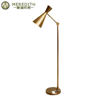 China European Meredith Nordic Apartment Study Corner Position Lamp Living Room Modern Simple Vintage Brass Floor Lamp for sale