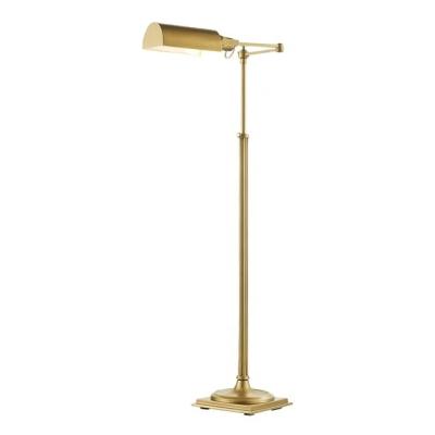 China Modern Bedroom Floor Light Gold Brass Metal Vintage Corner Floor Lamp for sale