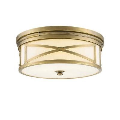 China European Bedroom Decoration Lighting Flush Mount Led Ceiling Light Modern Large Round Brass Ceiling Lamp for sale