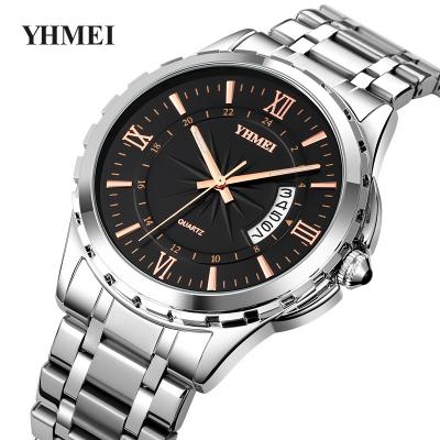 China Luxury Men's Day/Date Business Stainless Steel Quartz Watch Waterproof Luminous Factory Price Can Be Customized Men's Watch for sale