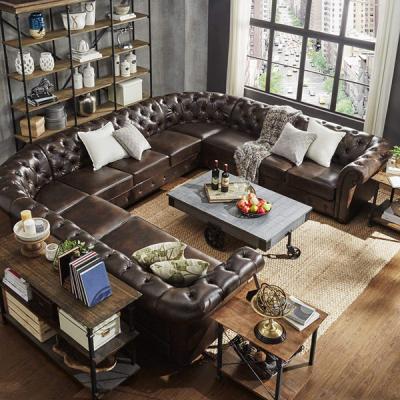 China Chesterfield Adjustable Sectional Sofa Furniture 7 Seater Living Room U Shaped Sofa (Other) Set for sale