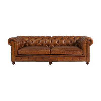 China Lower Slipcovered Vintage Chesterfield Sofa Retro Distressed Leather Sofa Set for sale