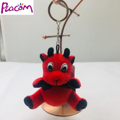 China Eco-Friendly Custom Plush Bull Plush Toy Bull Key Chain Qingdao Factory Plush Toy Bull Key Chain Stuffed Keychain for sale